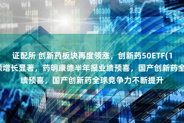 证配所 创新药板块再度领涨,创新药50ETF(159835)近一年份额增长显著,药明康德半年报业绩预喜,国产创新药全球竞争力不断提升