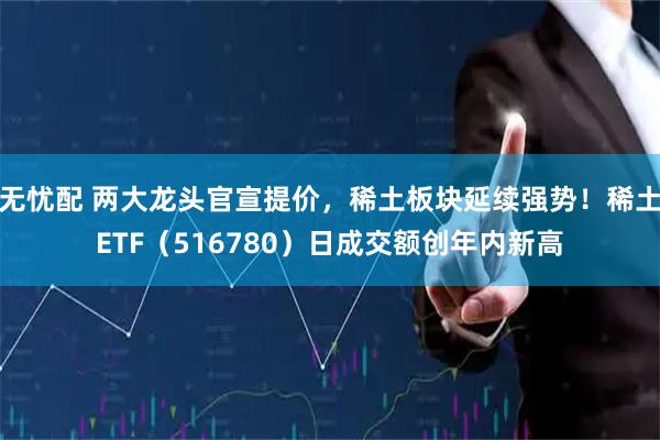 无忧配 两大龙头官宣提价，稀土板块延续强势！稀土ETF（516780）日成交额创年内新高